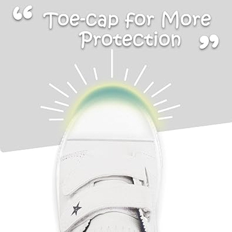 K KomForme Little Kid Size 12 White Basic Double Hook Loop Strap Sneaker Shoes