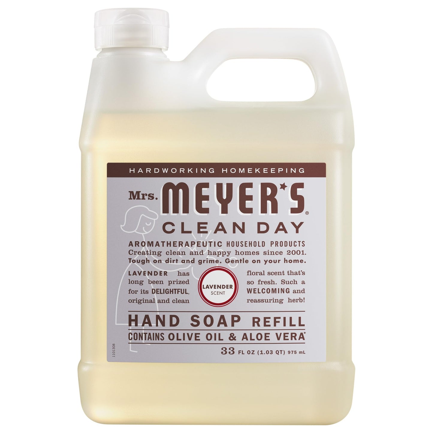 MRS. MEYER'S CLEAN DAY Hand Soap Refill, Rain Water Scent, 33 Fl Oz Bottle