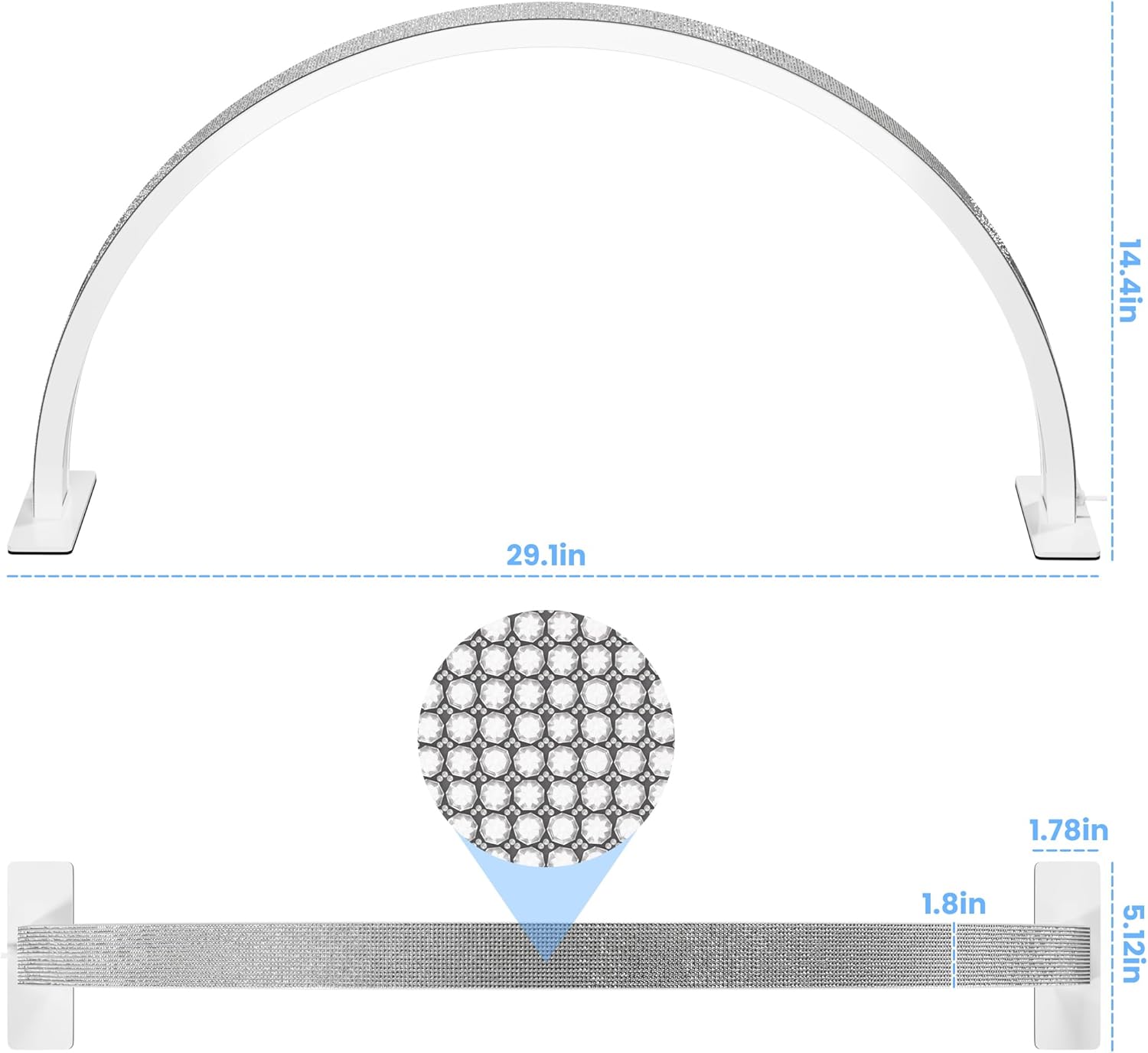 LED Light Desktop Half Moon Nail Desk Lamp Table-4