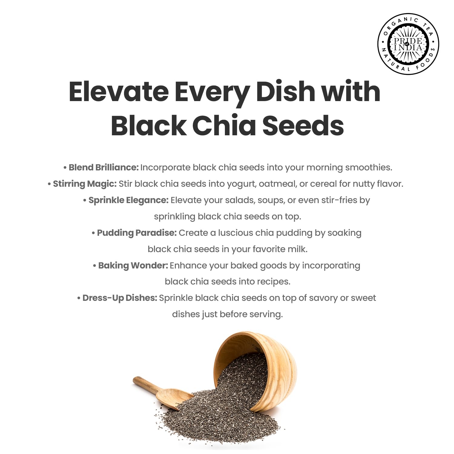 Whole Black Chia Seeds - Omega-3 & Calcium Superfood Jar-3