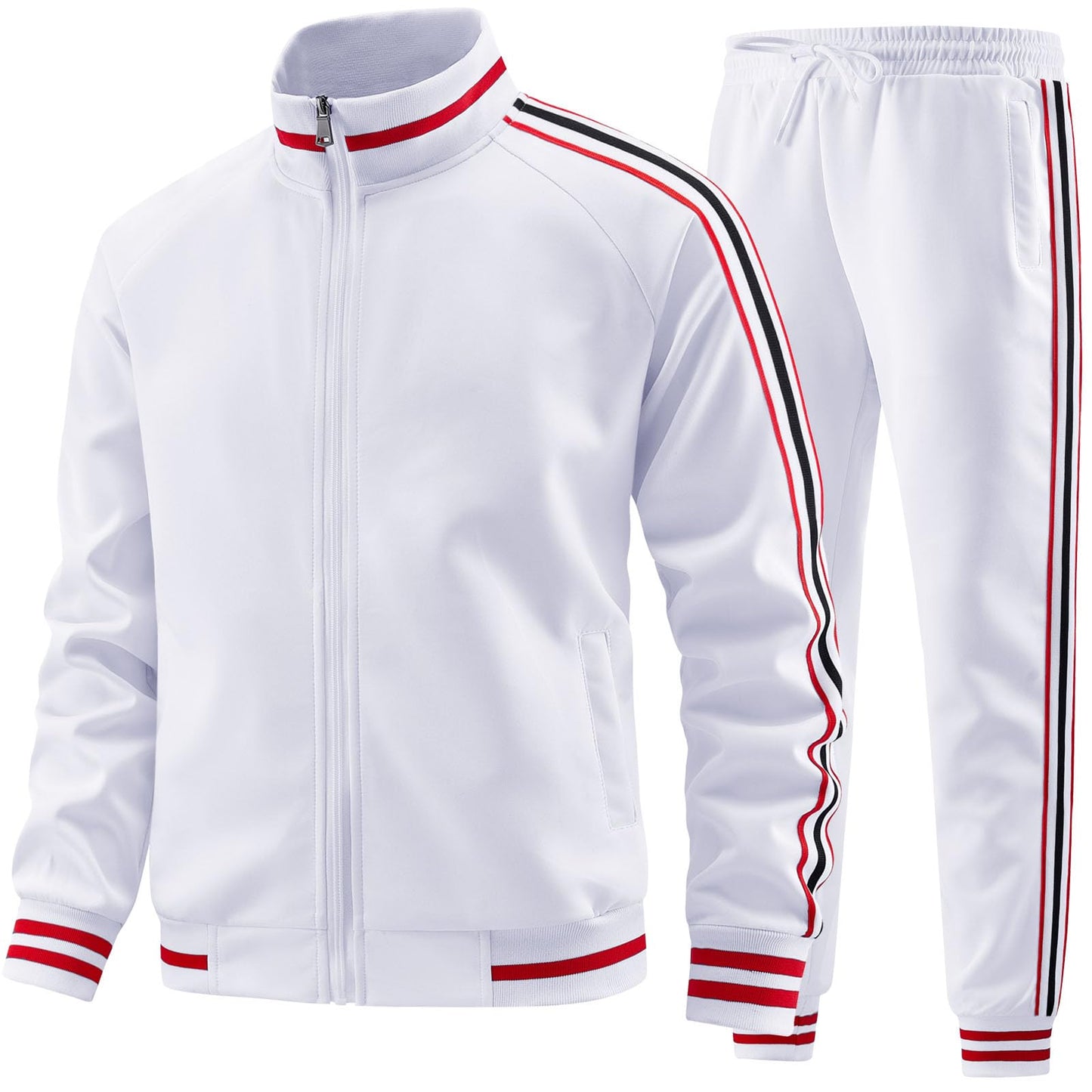 dioxoib Men Track Suits Sets Long Sleeve Full-zip Sweatsuit Active Jackets and Pants 2 Piece Outfits