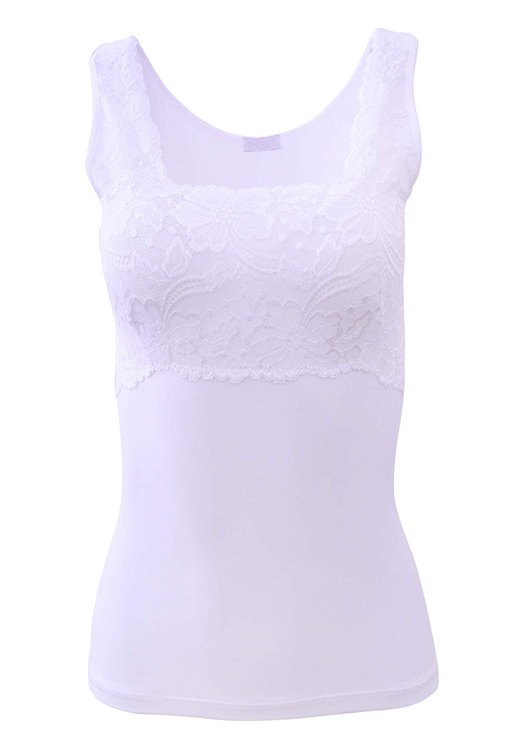 EGI Luxury Modal Women's Lace-Trimmed Tank Top. Proudly Made in Italy (1137)