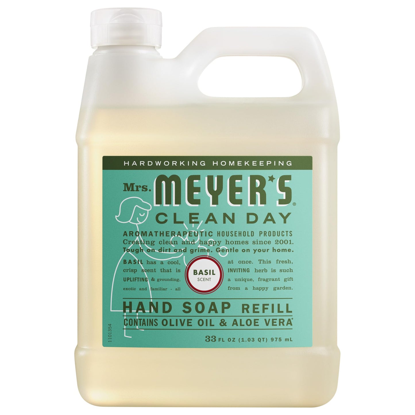 MRS. MEYER'S CLEAN DAY Hand Soap Refill, Rain Water Scent, 33 Fl Oz Bottle