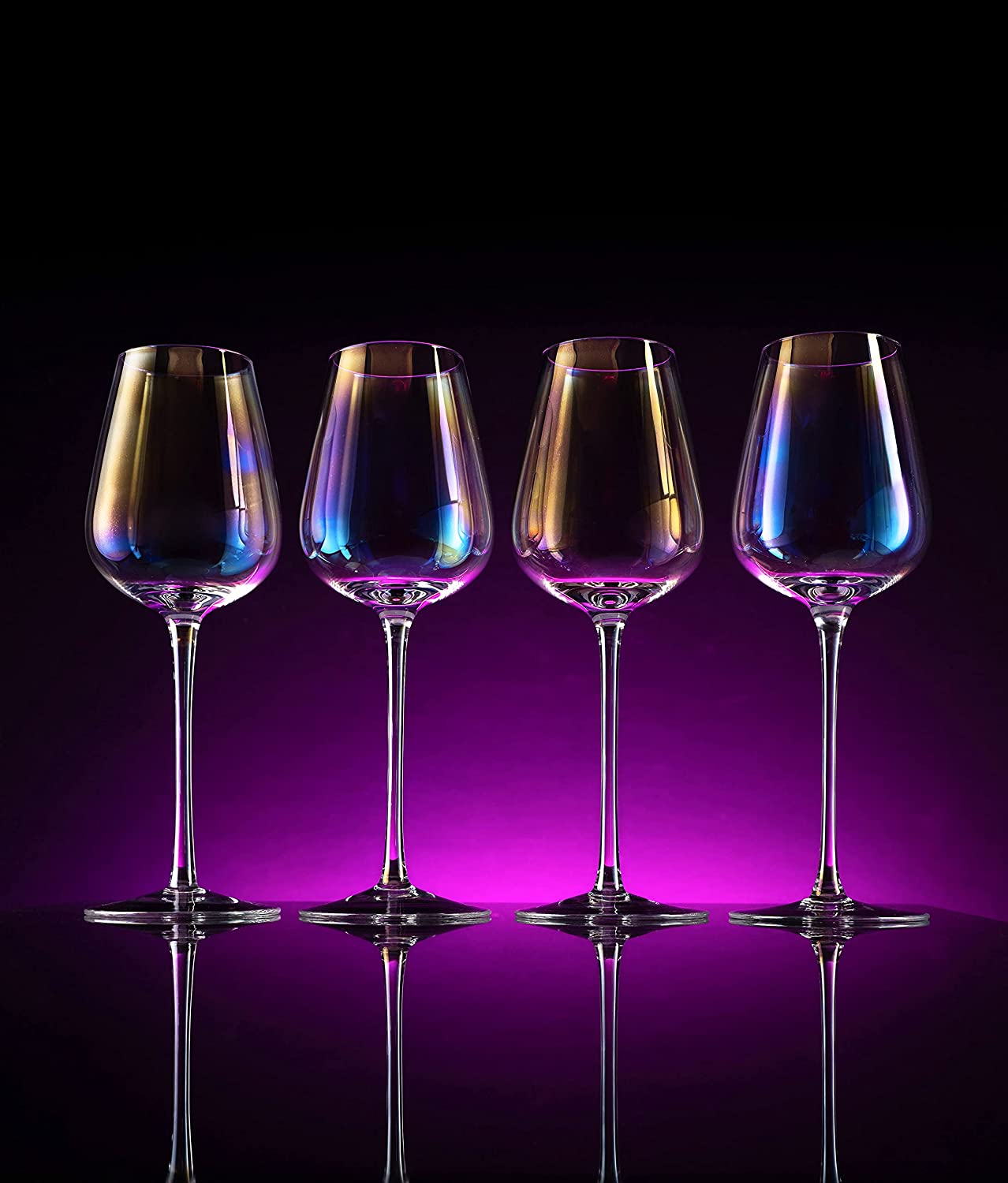 Iridescent Luster Large Radiance Wine Glasses - White Pearl Whimsy and Nostalgia Large Red Wine or White Wine Glass In An Elegant Gift Box-1