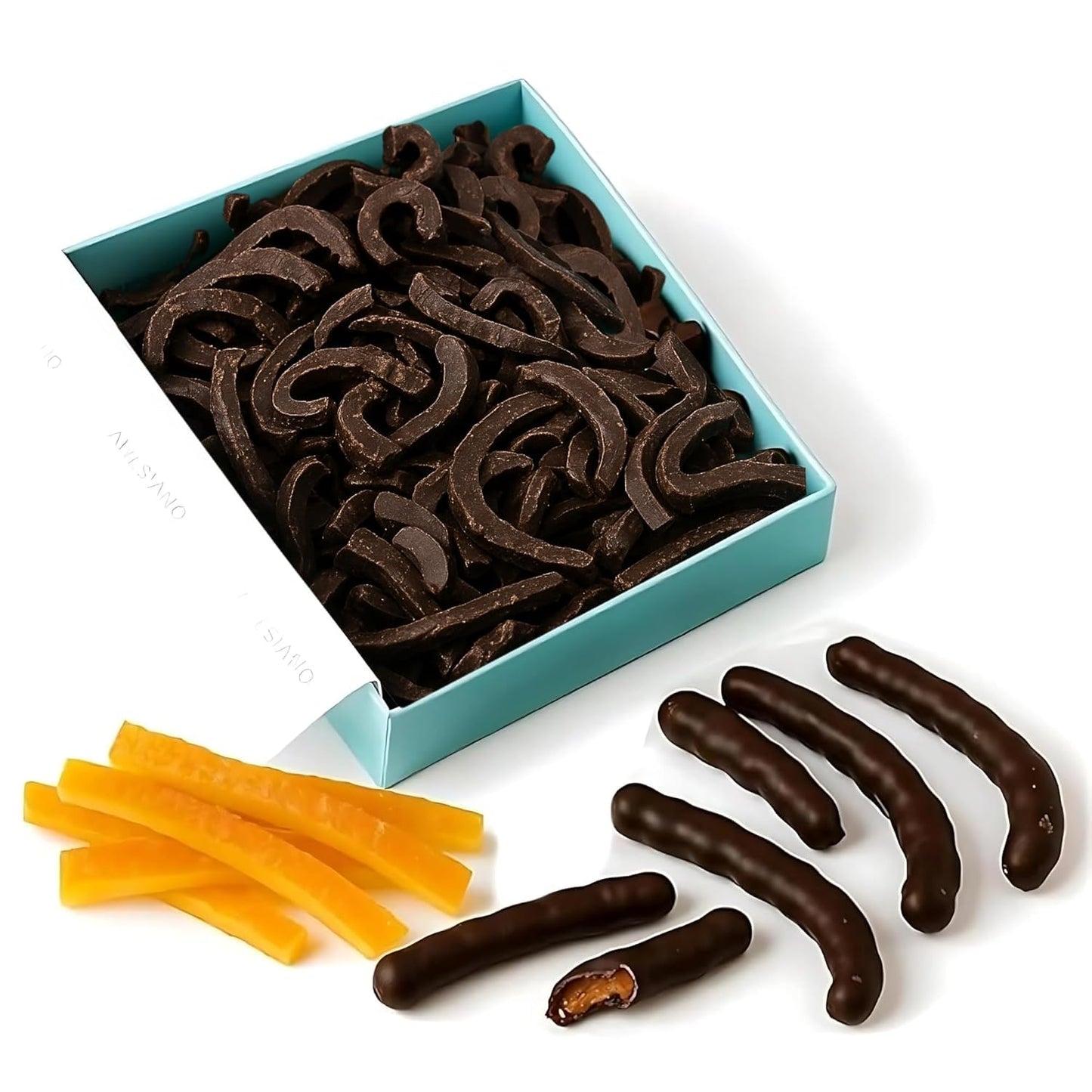 Andy Anand Dark Chocolate Orange Peels Dark Gift Box 1 lb Delicious Decadent