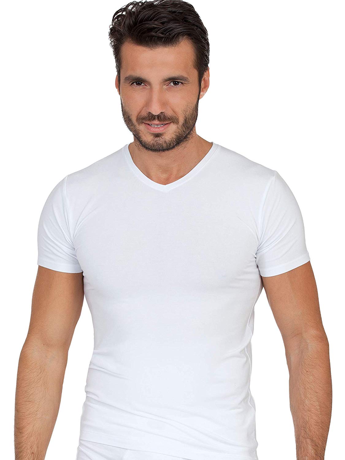 EGI Luxury Modal Men's V-Neck T-Shirt. Proudly Made in Italy (1185)