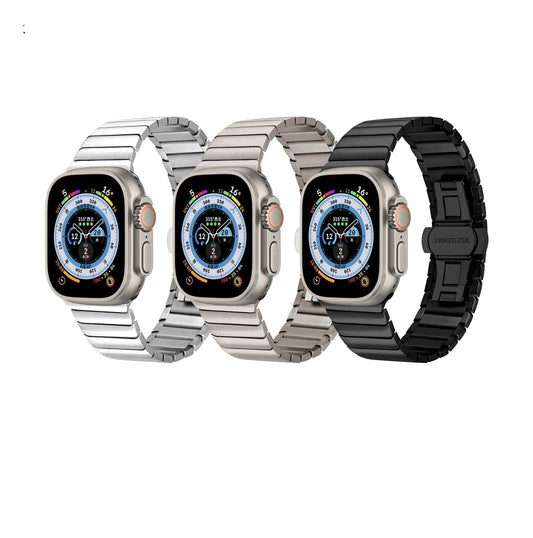 Suitable For Smartwatch 8 Stainless Steel Strap Bow Buckle IWatch Metal Watch Band