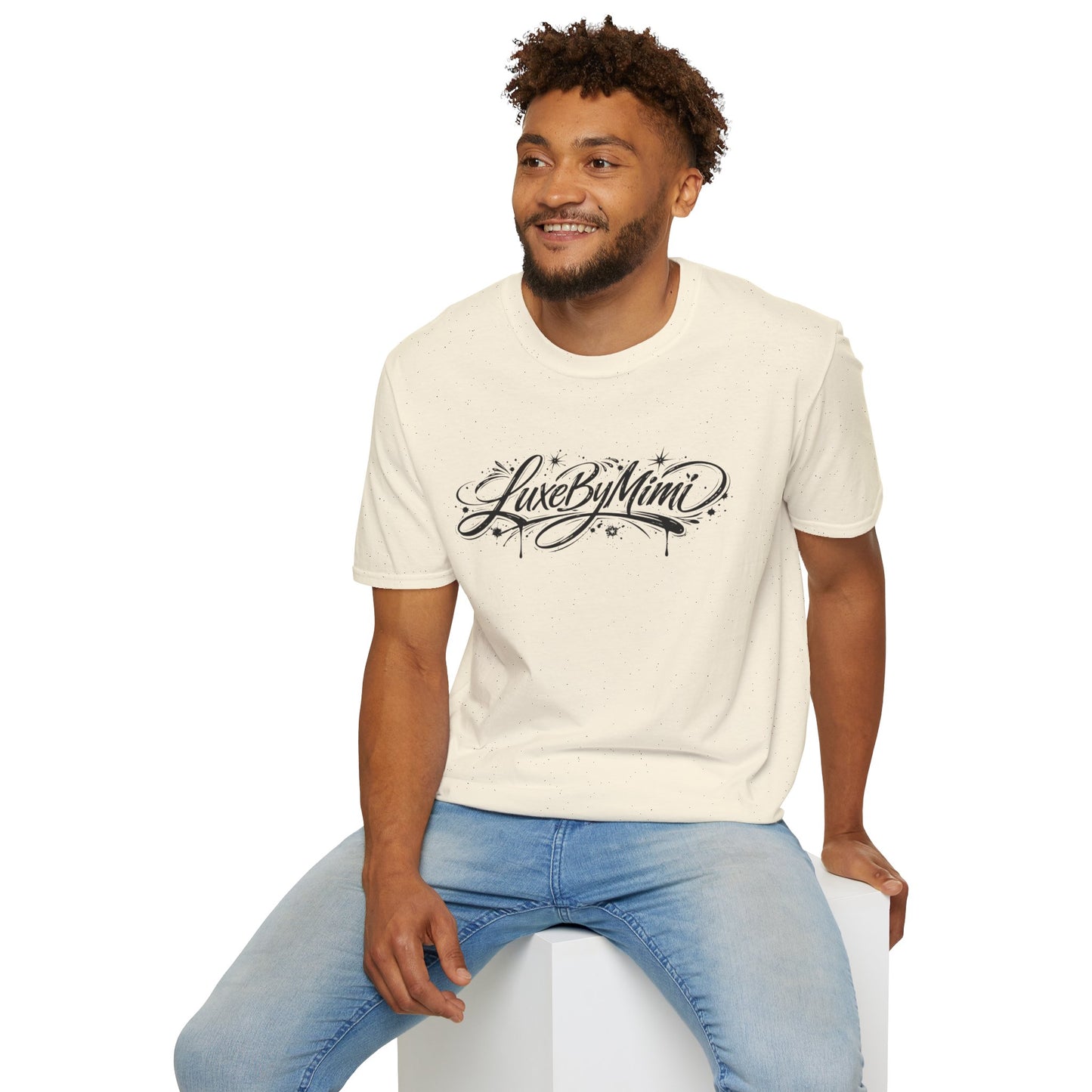 LuxeByMimi Script Tee — Elegant Calligraphy Logo T-Shirt