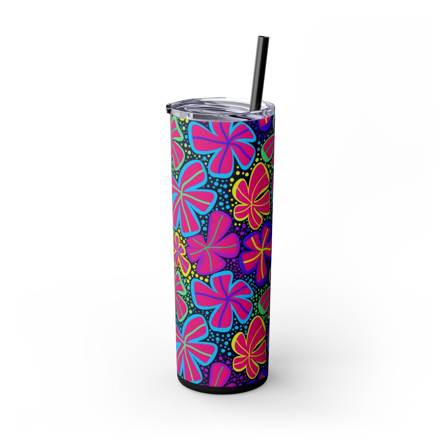 Vibrant Floral Skinny Tumbler, 20oz | Reusable Drink Cup for Home, Office, Road Trips | Fun Gift for Spring, Summer, Birthdays, Garden [...]