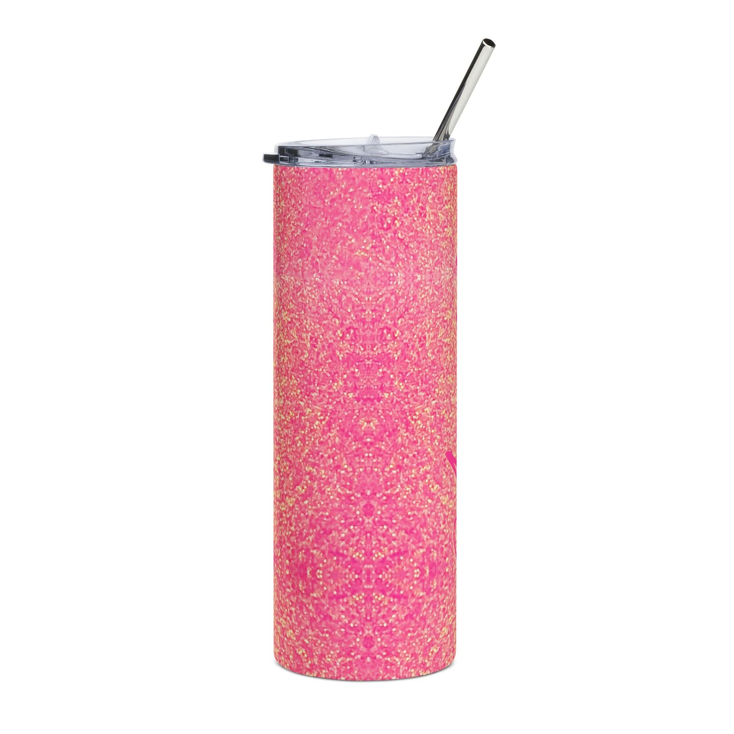 Pink Glitter Name Tumbler 20oz | Personalized Stainless Steel Tumbler