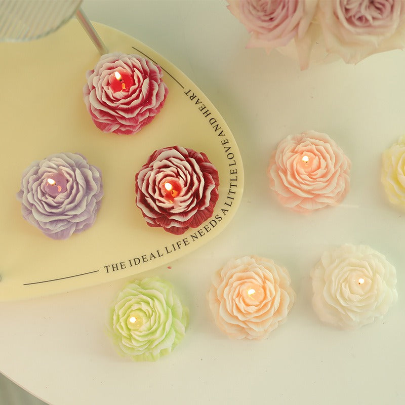 Pure handmade peony shaped aromatherapy candle wedding gift, birthday gift, banquet decoration