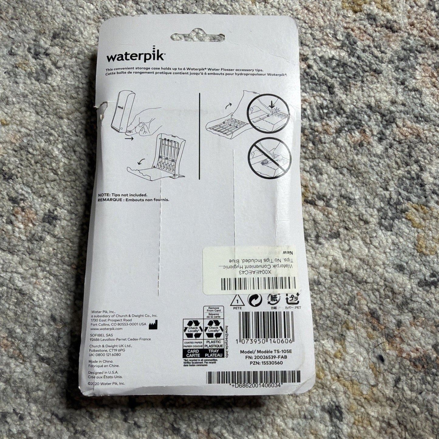 Genuine Waterpik Tip Storage Case (TS-105E) Brand New