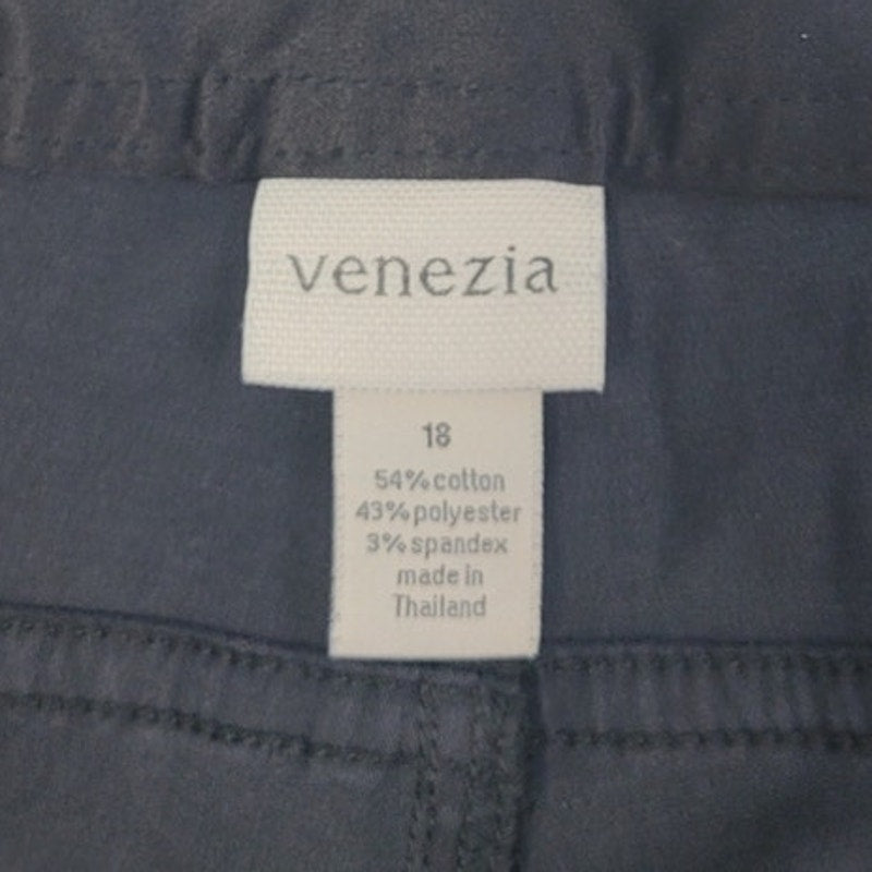 Venezia Womens 18 Black PolyCotton Spandex Multi Pocket Flat Front Pants