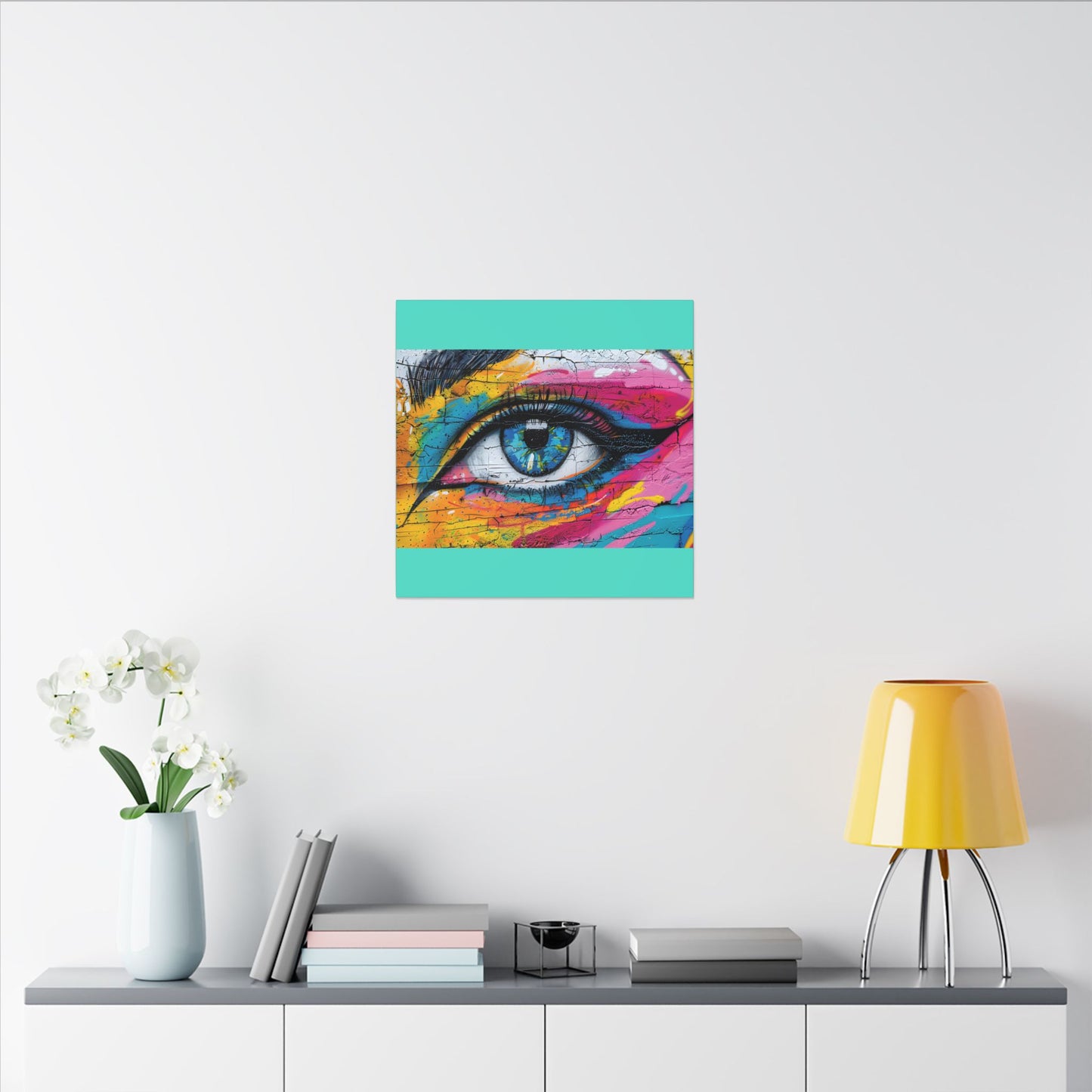 Colorful Eye Street Art Matte Canvas Print