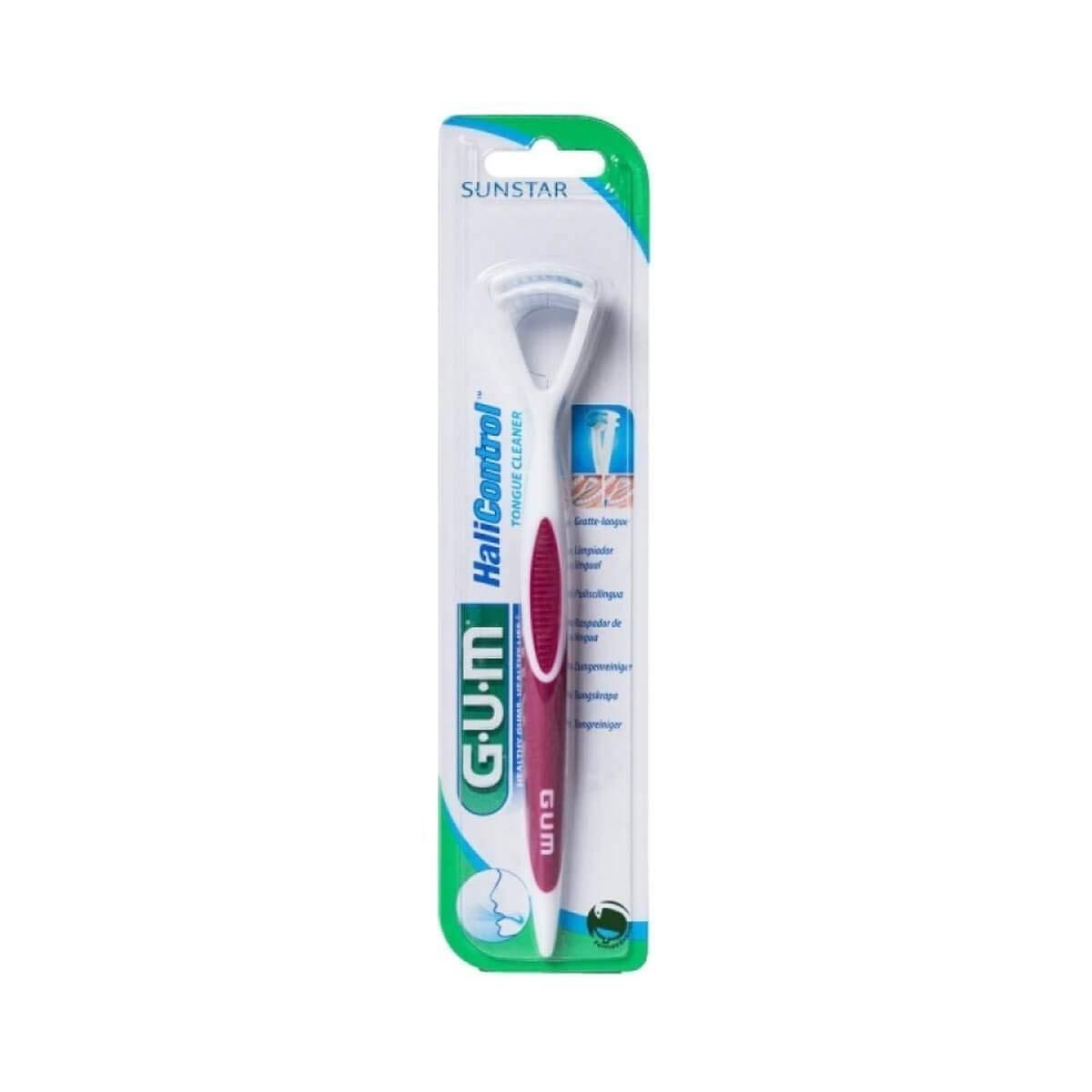 GUM Tongue Scraper Halicontrol 760 - Colour: Red