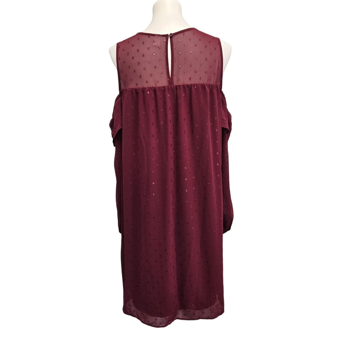 Old Navy Womens Large Long Sleeve Cold Shoulder Sheer Lined Sheath Dress