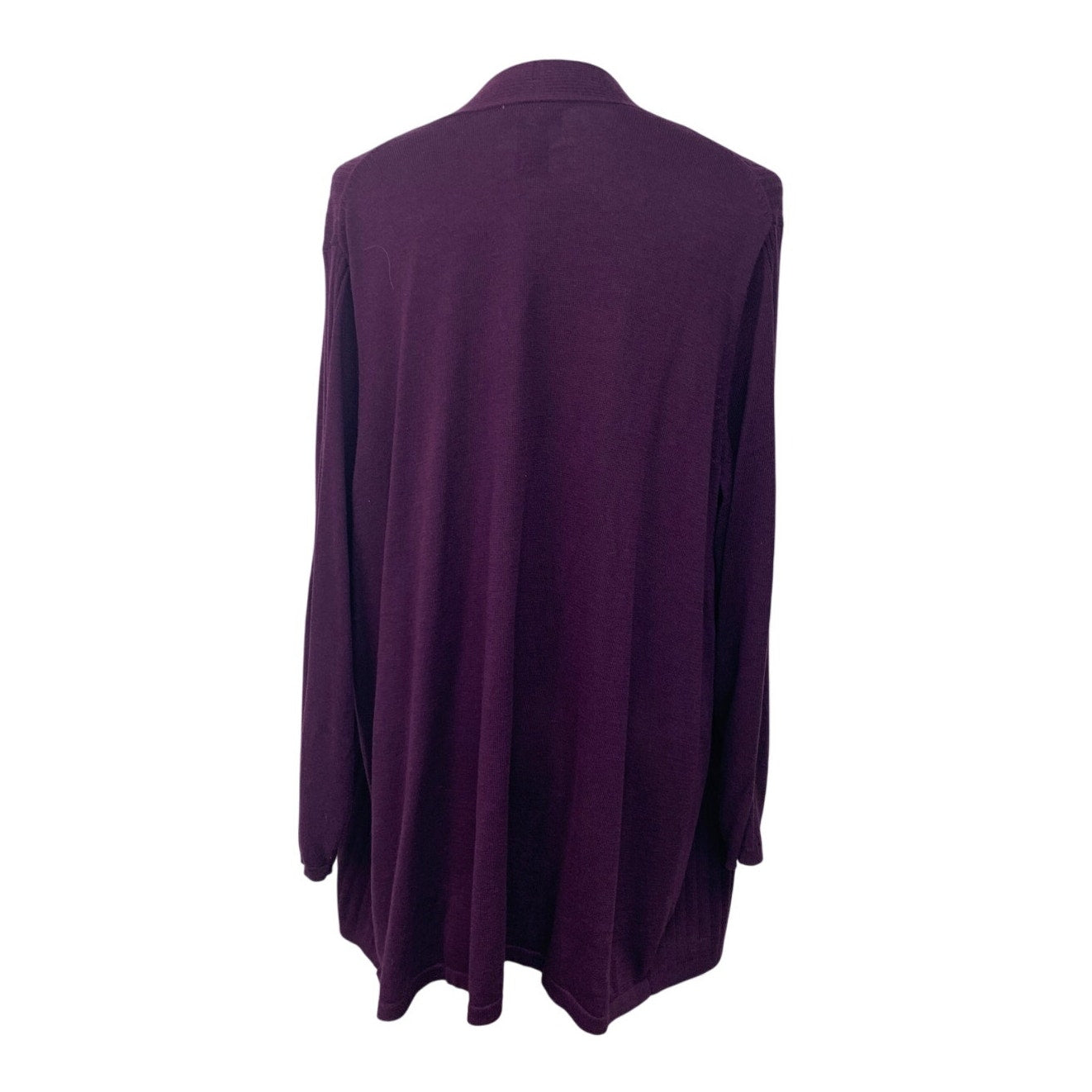 Catherines Womens 1X Cotton Blend Long Sleeve Open Front Knit Cardigan Sweater
