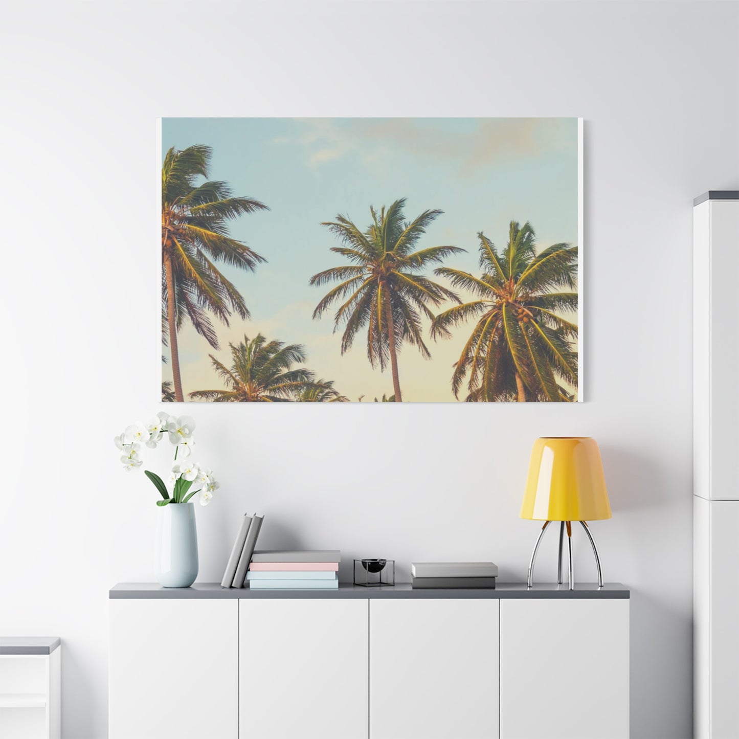 Tropical Palm Tree Canvas Print, City of Angeles Tropical Wall Art, Los Angeles Beach Decor, California Nature Photography, Home Decoration, Gift for Beach Lovers