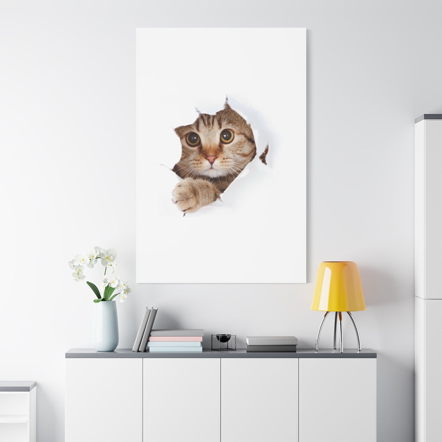 Whimsical Cat Canvas Art, Playful Decor for Cat Lovers, Home Wall Art, Pet-Themed Gift, Cute Cat Wall Art, Cat Lover's Decoration