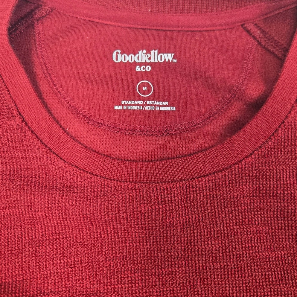 Good Fellow Mens Medium Red PolyCotton Long Sleeve Crew Neck Sweatshirt