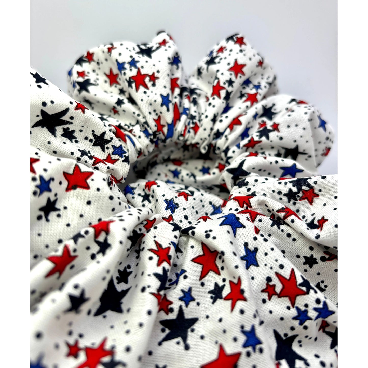 White Stars Patriotic Scrunchie