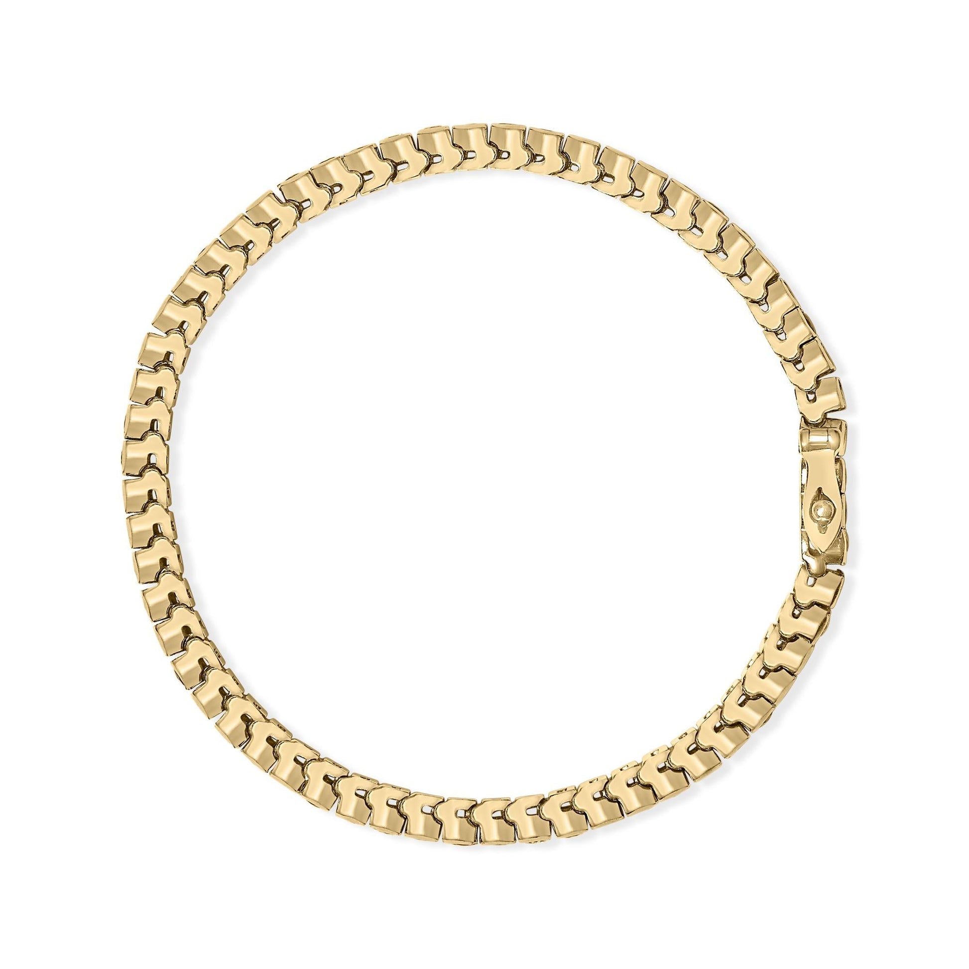 14K Yellow Gold 1 3/4 Cttw Diamond and 5.0 Cttw Blue Sapphire Bezel Set Tennis Bracelet (G-H Color, SI1-SI2 Clarity) - 7" Inches-3