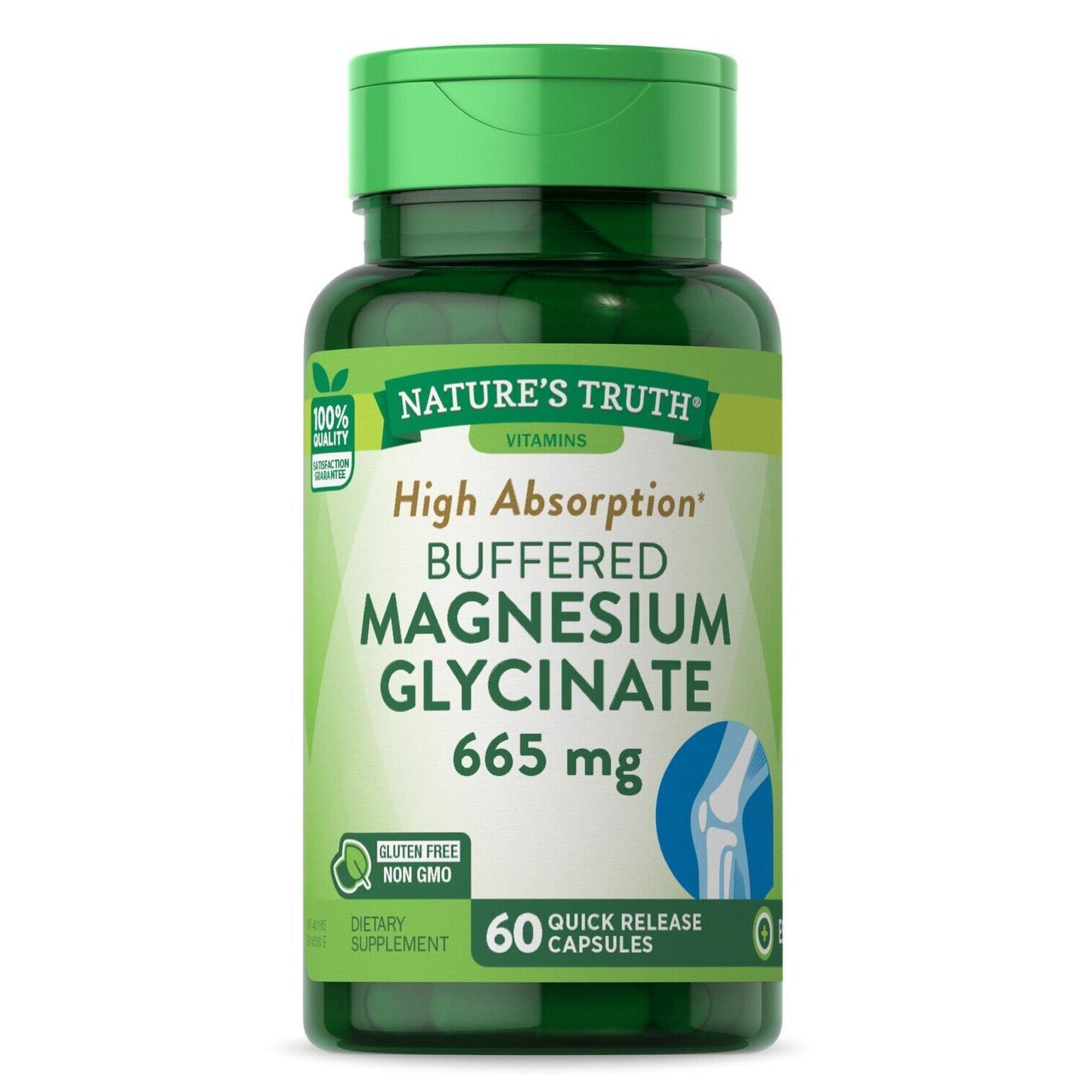 Nature's Truth Quick Release Capsules Superior Absorption Chelated Magnesium Glycinate