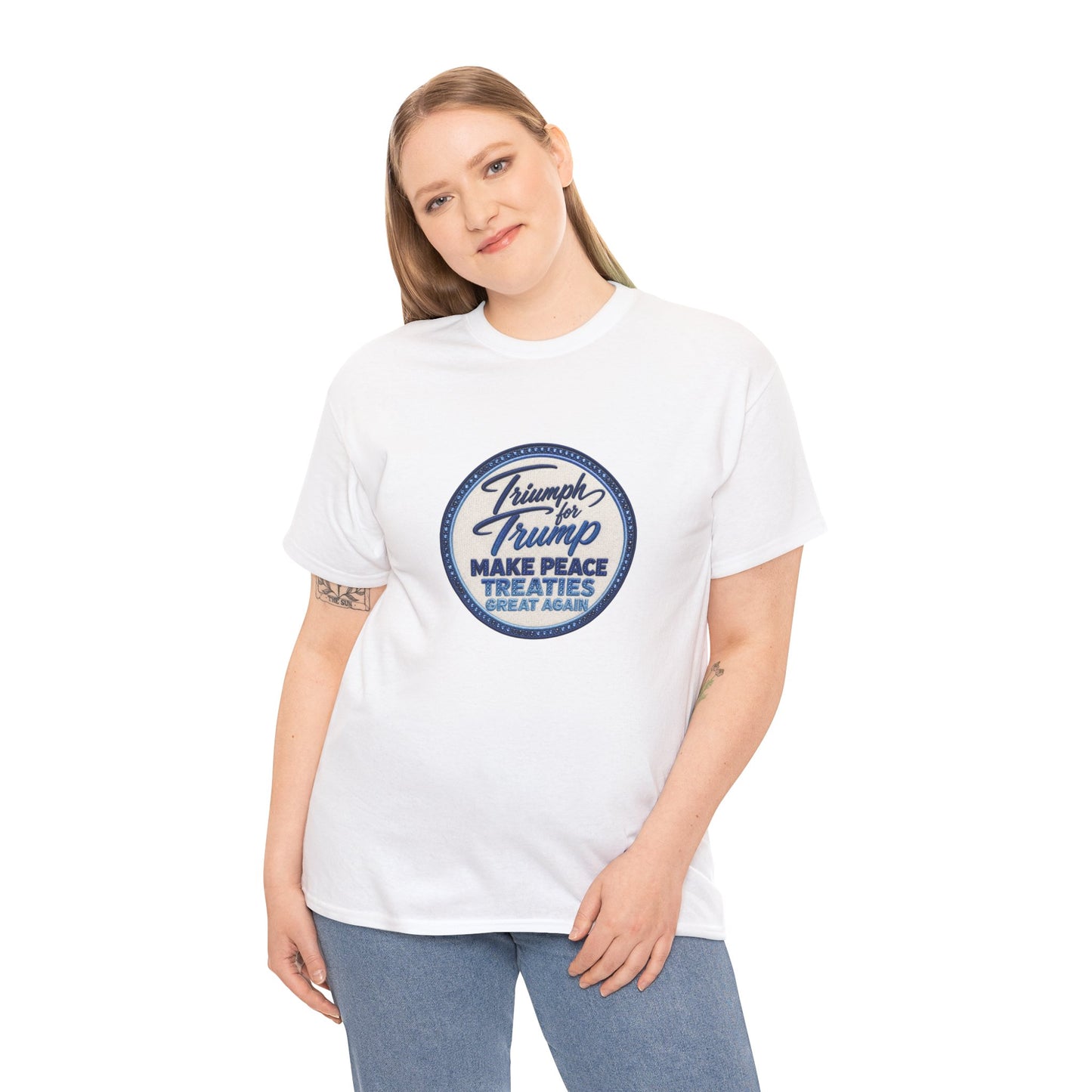"Make Peace Treaties Great Again" Embroidery Badge Pattern T-Shirt - MADE TO ORDER ✨ CUSTOMIZABLE WITHIN REASON