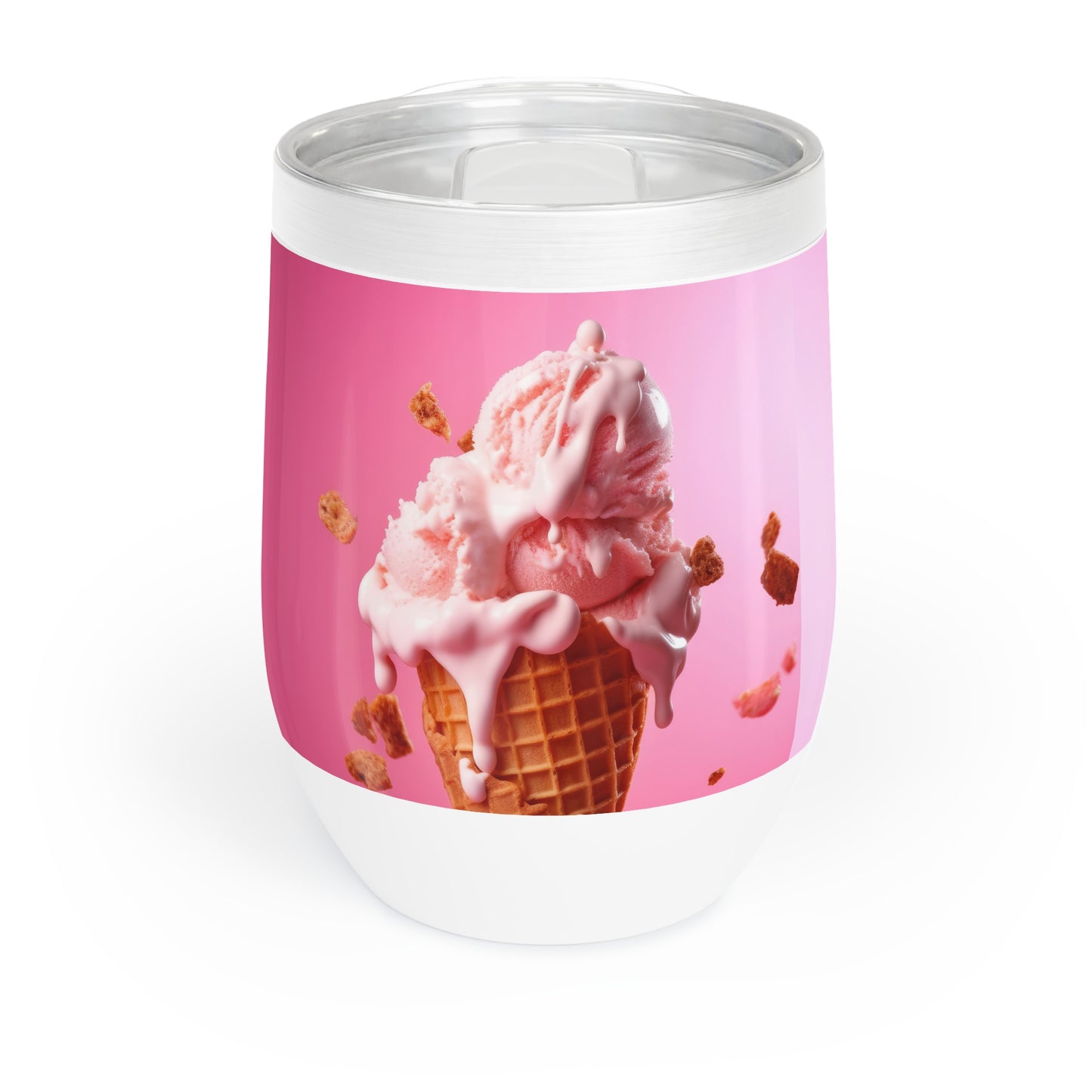 Pink Ice Cream Chill Wine Tumbler