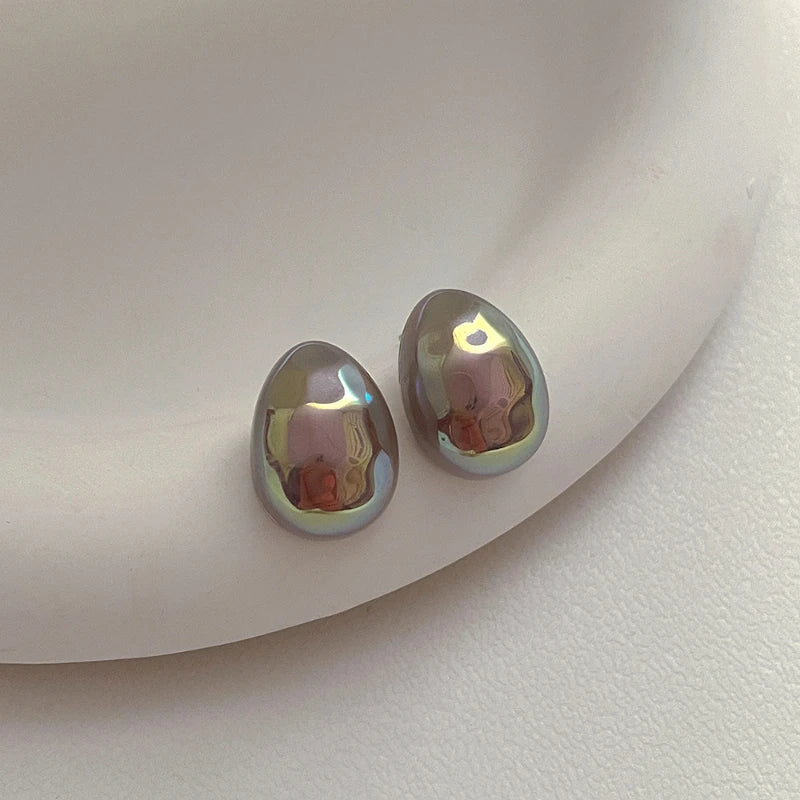 Bilandi Fashion Jewelry Silver Needle Shiny Stud Earrings Pretty Design Colorful Simulated Pearl Earrings For Women Gift