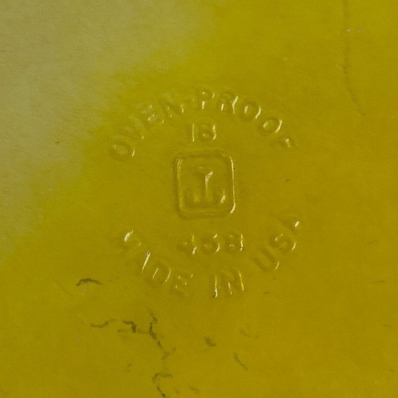 Vintage Anchor Hocking Made In USA 458 Ovenproof Yellow Ceramic Mixing Bowl
