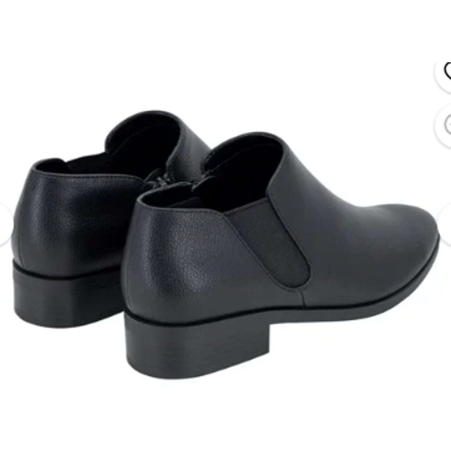 Kensie Womens Size 7.5 Black Faux Leather Sammy Ankle Slide On Booties Boots
