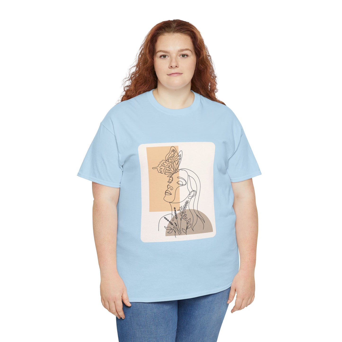 Artistic Unisex Tee: Modern Line Drawing with Butterfly, Perfect for Casual Outings, Gift for Art Lovers, Spring Fashion, Eco-Friendly Wear
