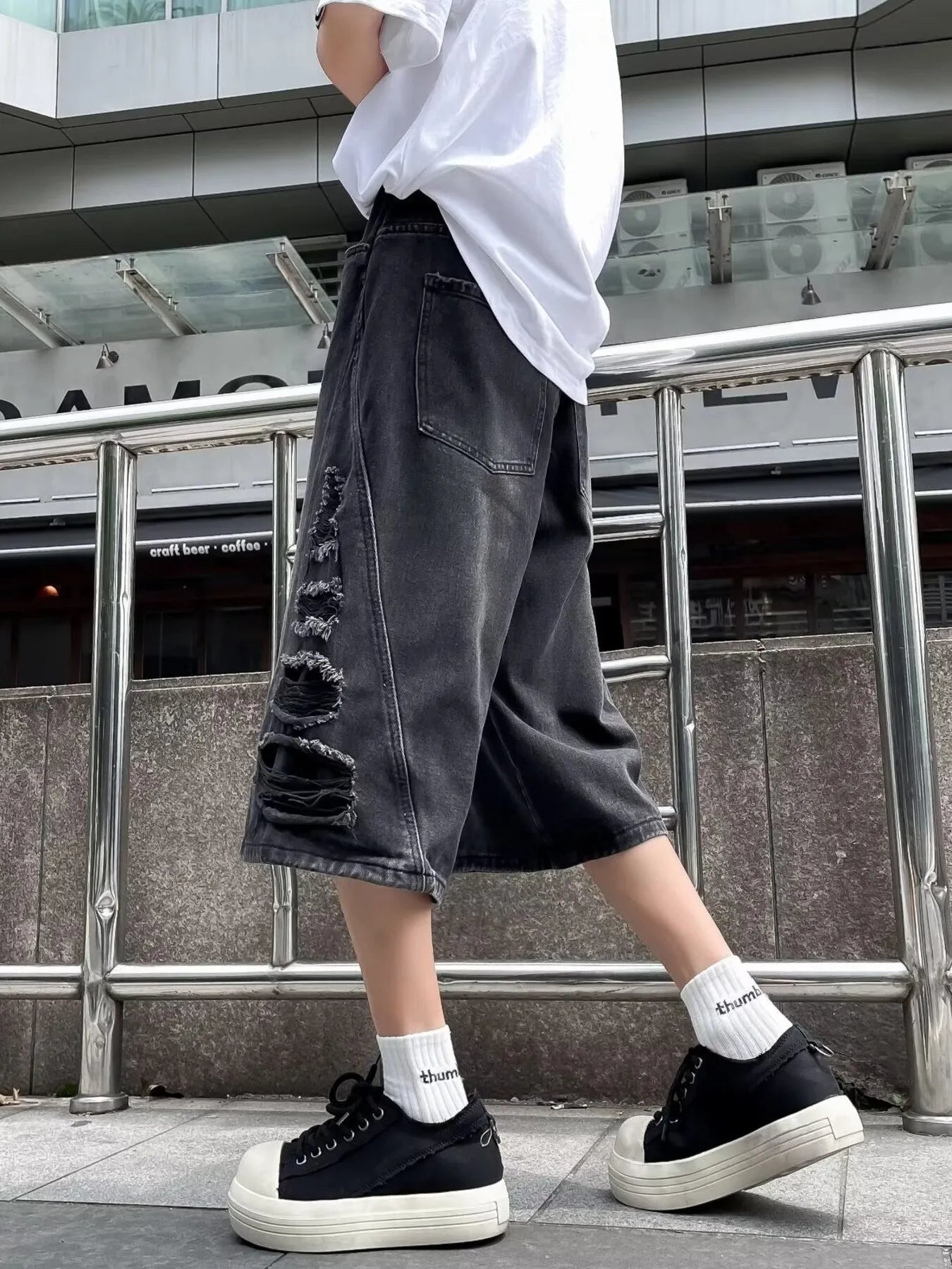 Men's Full Size Wide Leg Denim Shorts Plus Size