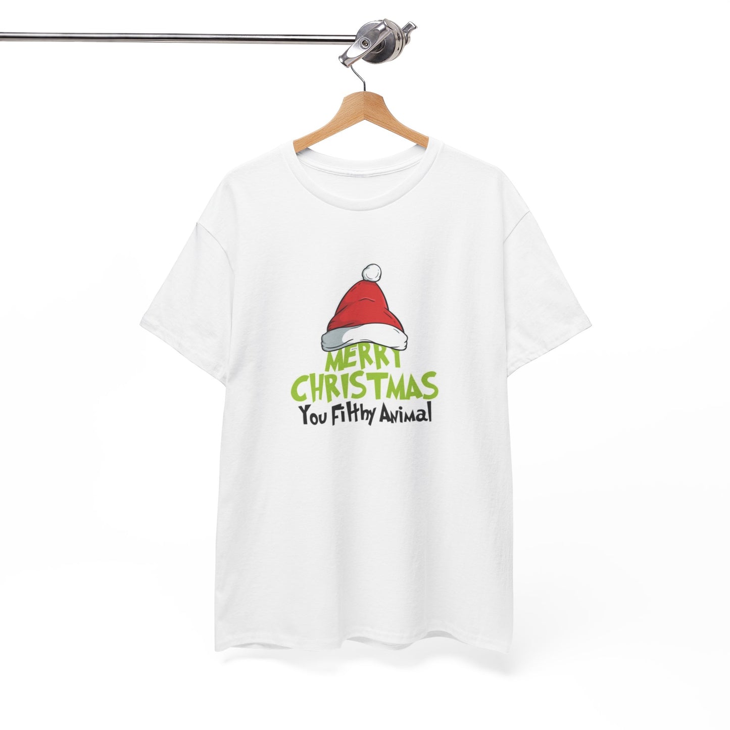 Funny Holiday Tee, Merry Christmas You Filthy Animal, Unisex Tee, Christmas Gift, Holiday Apparel, Festive Shirt, Party Wear