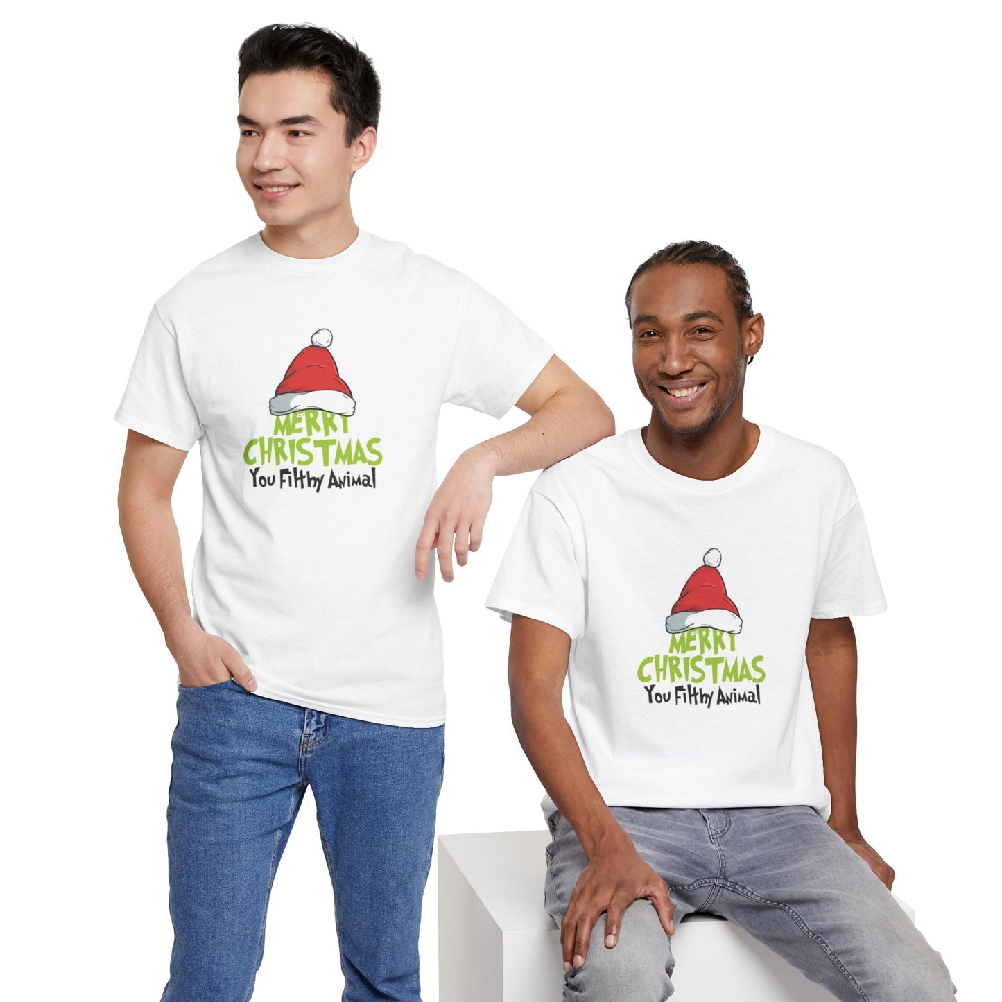 Funny Holiday Tee, Merry Christmas You Filthy Animal, Unisex Tee, Christmas Gift, Holiday Apparel, Festive Shirt, Party Wear