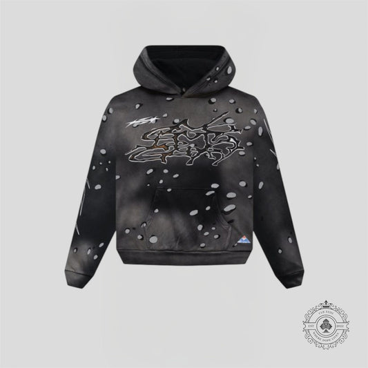 Hellstar No Guts, No Glory! Hoodie in Washed Black