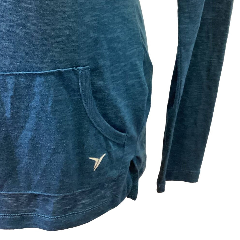 Hand Printed Upcycled Small Dragonfly PolyCotton Long Sleeve Athletic Hoodie