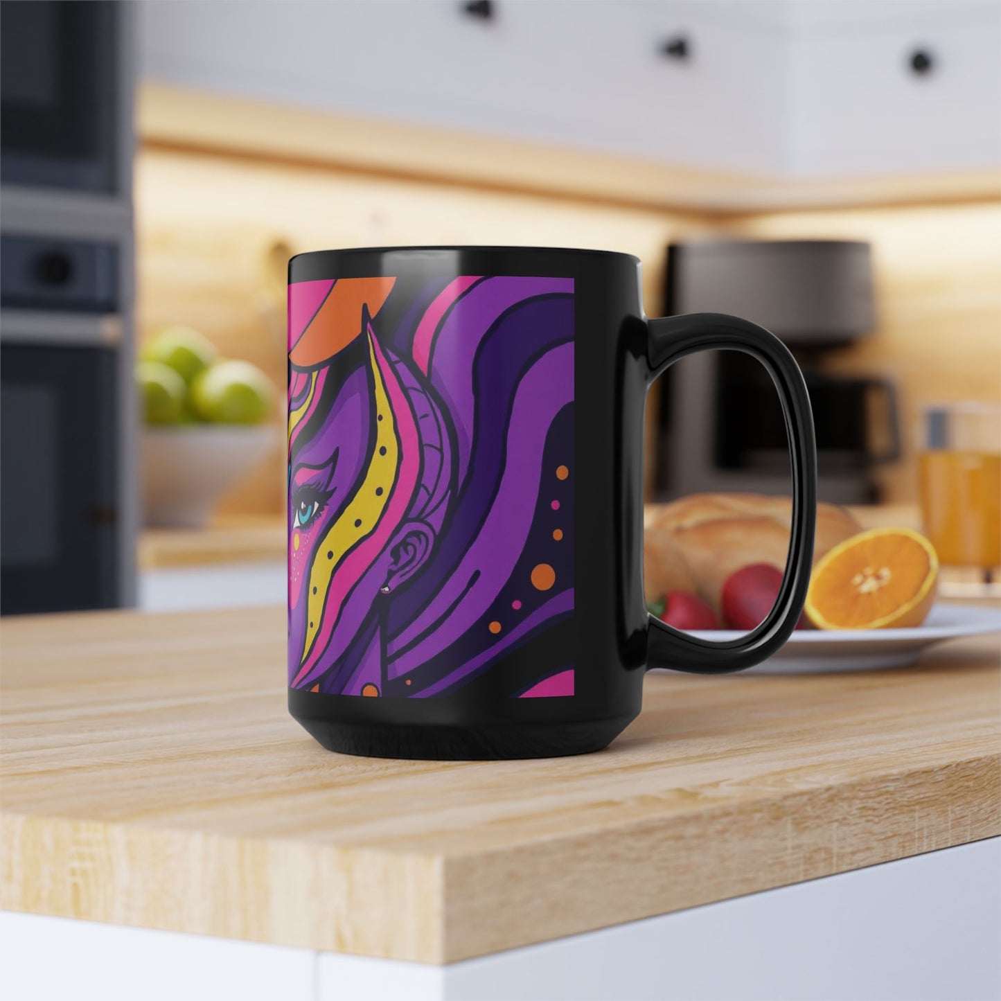 Cosmic Woman of the Night Bold Artistic Black Mug with Colorful Woman Illustration, Gift for Coffee Lovers, Perfect for Birthdays or Celebrations, Unique [...]