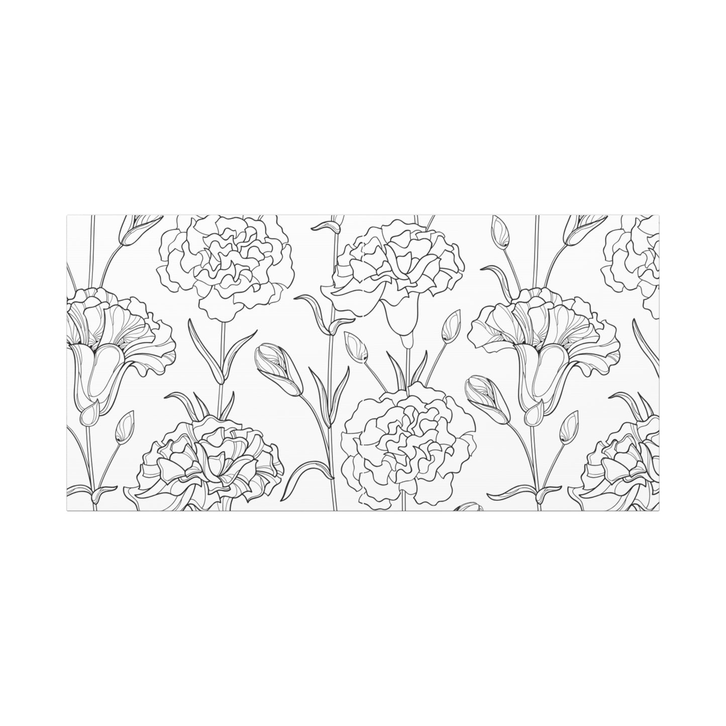 Floral Canvas Art, Stretched Wall Decor, Home Gift, Botanical Print, Modern Design, Matte Finish
