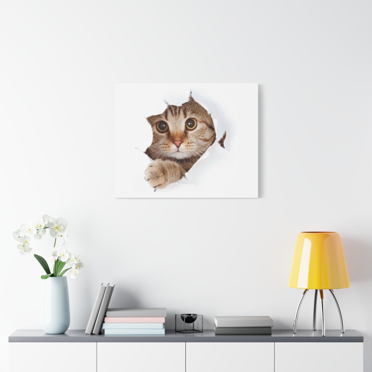 Whimsical Cat Canvas Art, Playful Decor for Cat Lovers, Home Wall Art, Pet-Themed Gift, Cute Cat Wall Art, Cat Lover's Decoration