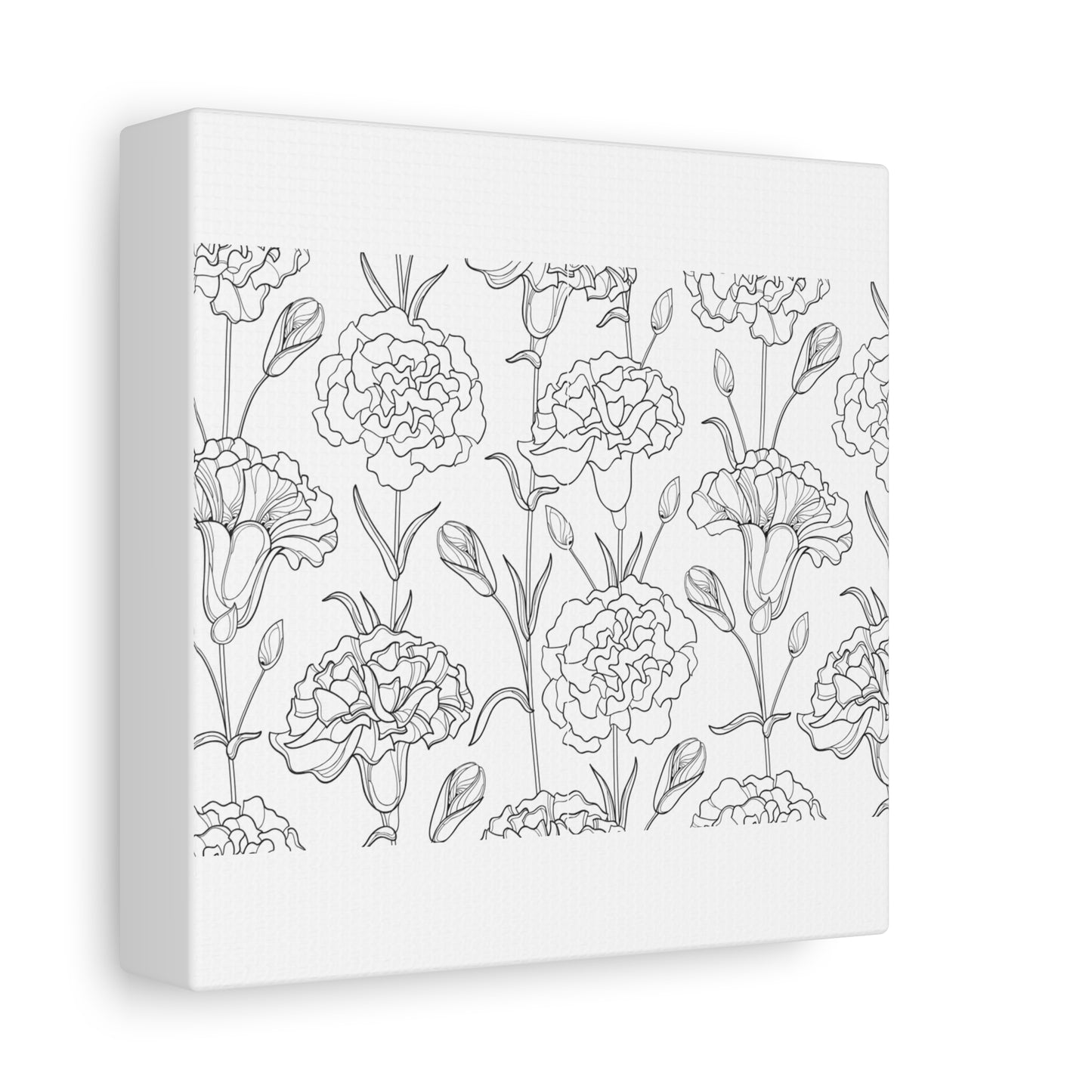 Floral Canvas Art, Stretched Wall Decor, Home Gift, Botanical Print, Modern Design, Matte Finish
