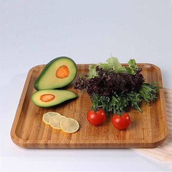 Bamboo Square Plate 11" inch X 11" inch |For Appetizers / Barbecue / Steak-0