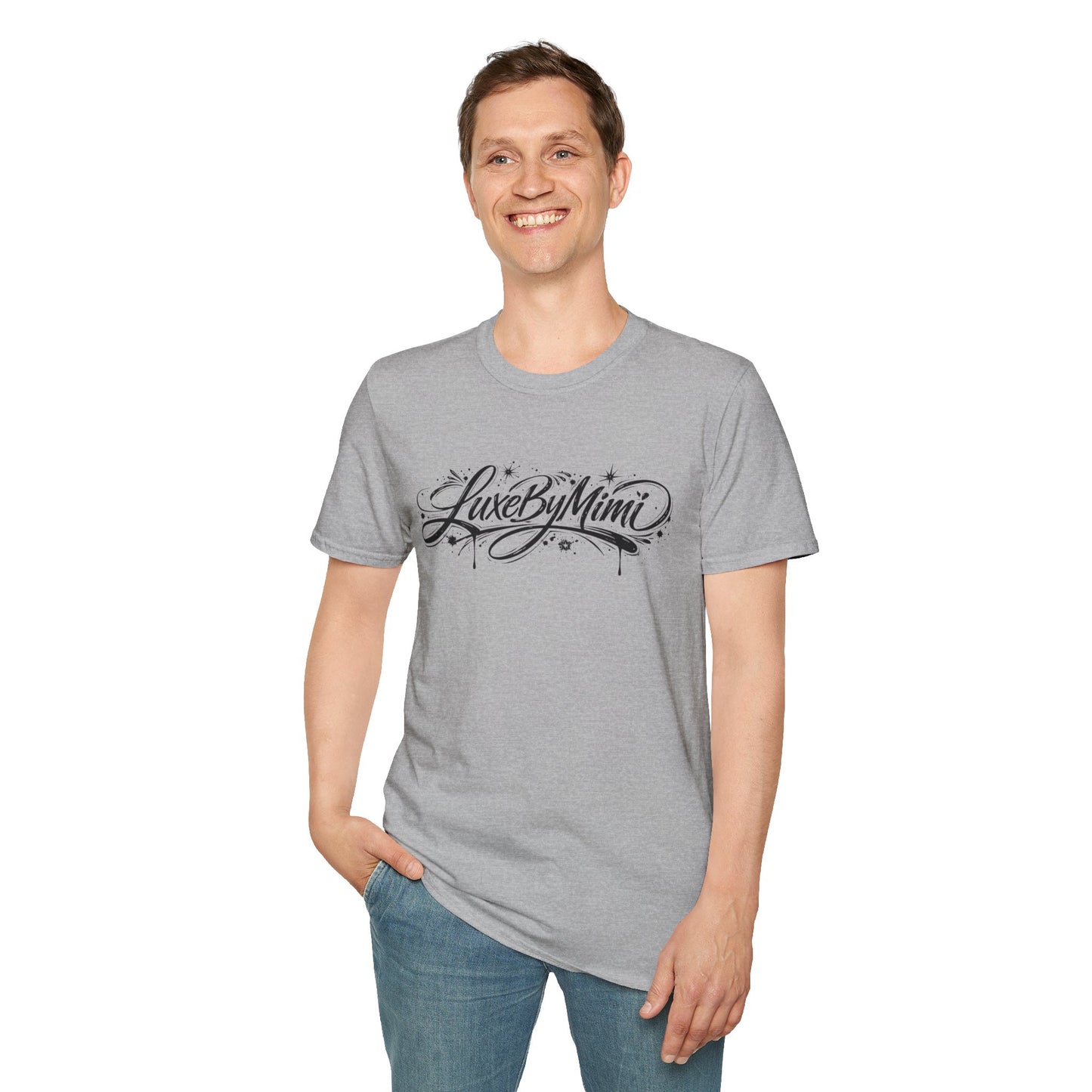 LuxeByMimi Script Tee — Elegant Calligraphy Logo T-Shirt