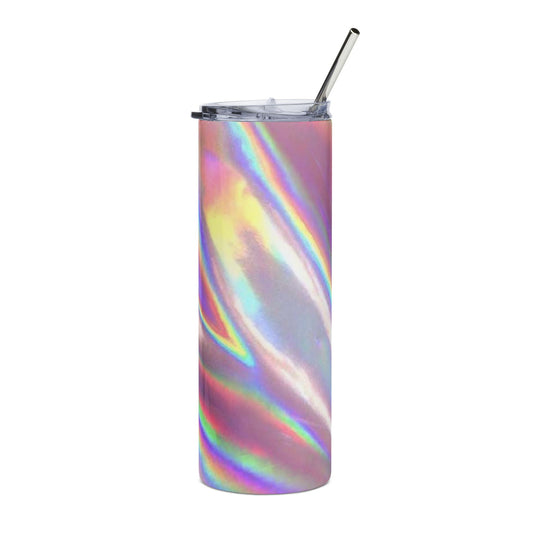 Iridescent Holographic Swirl Print Tumbler | 20oz Stainless Steel