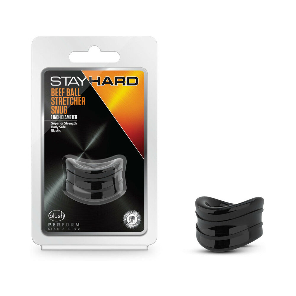 Blush Stay Hard Beef Ball Stretcher Snug 1 in. Black-0