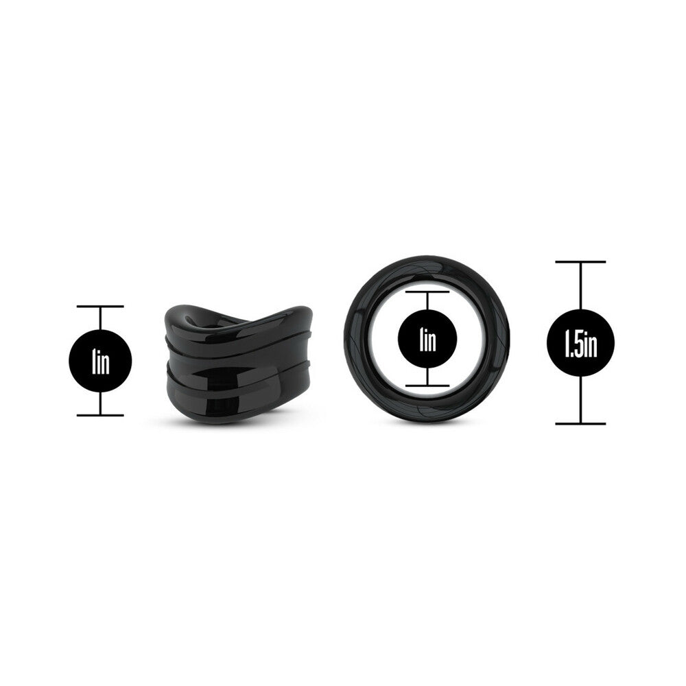 Blush Stay Hard Beef Ball Stretcher Snug 1 in. Black-2