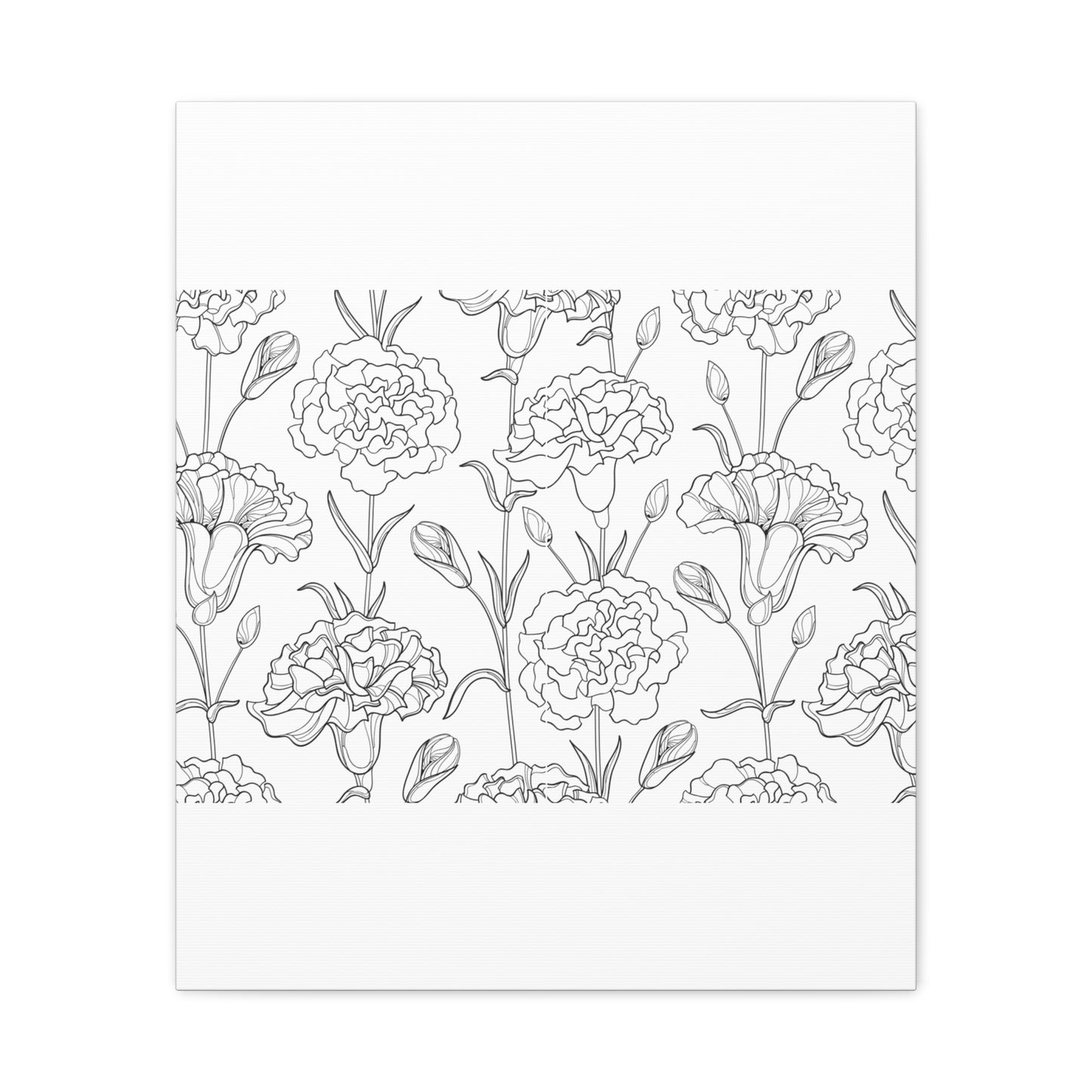 Floral Canvas Art, Stretched Wall Decor, Home Gift, Botanical Print, Modern Design, Matte Finish