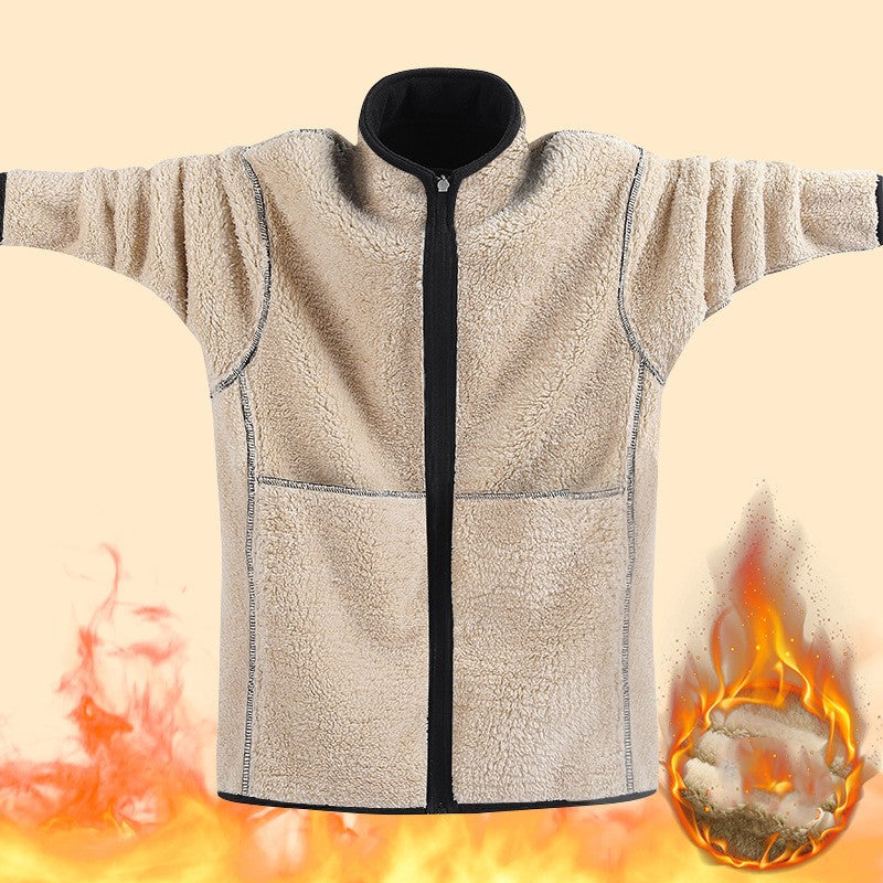 Lambswool Brushed Hoody Men's Baggy Coat