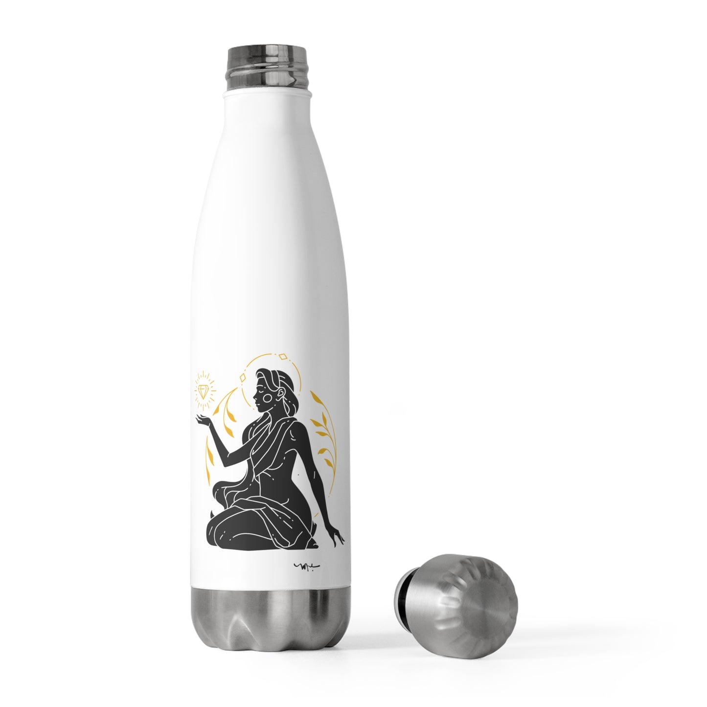 Meditation Goddess Insulated Bottle, Yoga Water Bottle, Eco-Friendly Drinkware, Gift for Mindfulness, Fitness, or Wellness Enthusiasts